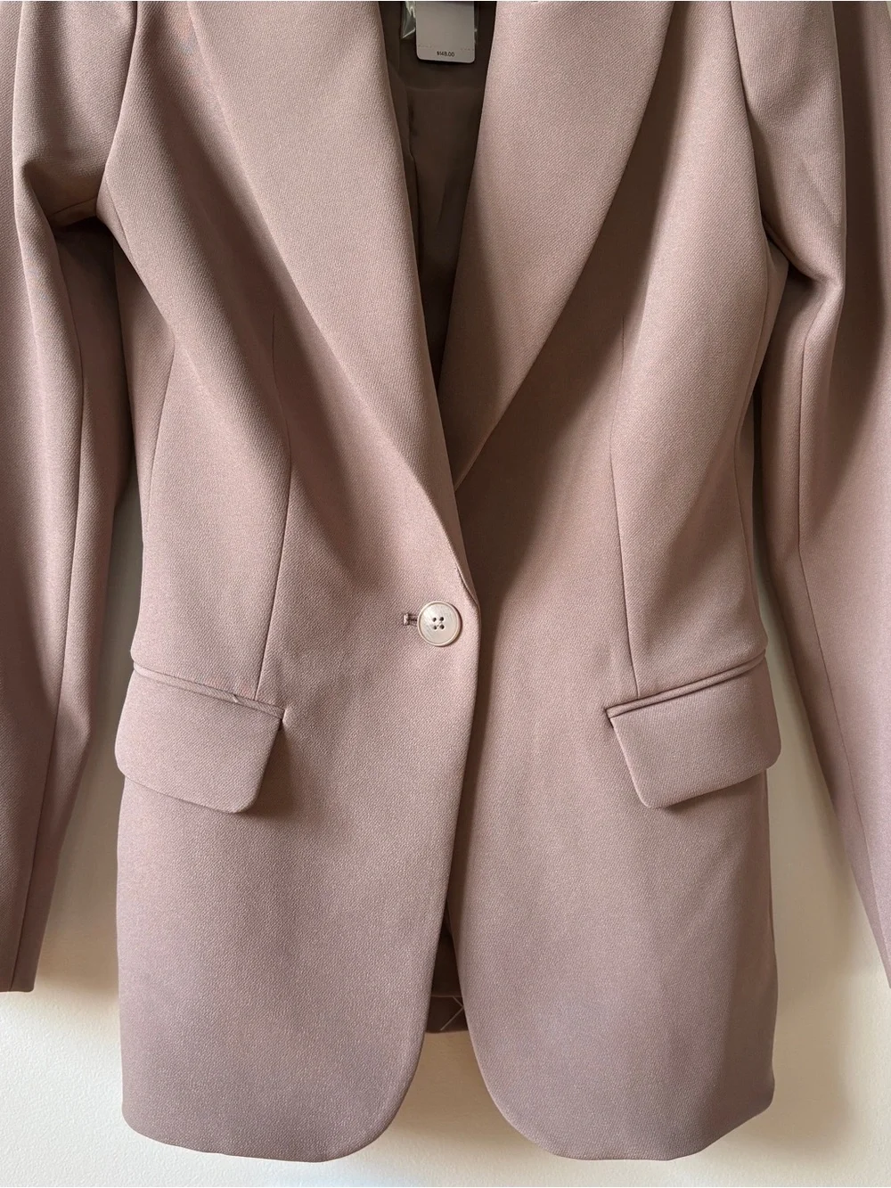 Express Tailored Single-Button Blazer and Pants Suit Set - Dusty Rose/Purple